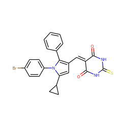 O=C1NC(=S)NC(=O)C1=Cc1cc(C2CC2)n(-c2ccc(Br)cc2)c1-c1ccccc1 ZINC000169323972