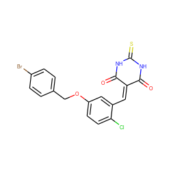 O=C1NC(=S)NC(=O)C1=Cc1cc(OCc2ccc(Br)cc2)ccc1Cl ZINC000169330377