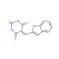 O=C1NC(=S)NC(=O)C1=Cc1cc2ccccc2[nH]1 ZINC000001225660