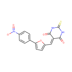 O=C1NC(=S)NC(=O)C1=Cc1ccc(-c2ccc([N+](=O)[O-])cc2)o1 ZINC000017197571