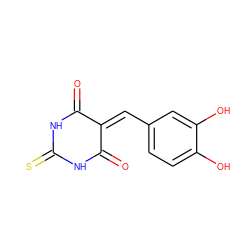 O=C1NC(=S)NC(=O)C1=Cc1ccc(O)c(O)c1 ZINC000000136839