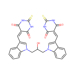 O=C1NC(=S)NC(=O)C1=Cc1cn(CC(O)Cn2cc(C=C3C(=O)NC(=S)NC3=O)c3ccccc32)c2ccccc12 ZINC000653746668