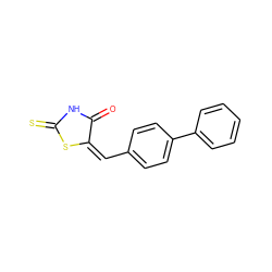 O=C1NC(=S)S/C1=C/c1ccc(-c2ccccc2)cc1 ZINC000002536891