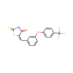 O=C1NC(=S)S/C1=C/c1cccc(Oc2ccc(C(F)(F)F)cc2)c1 ZINC000028703300