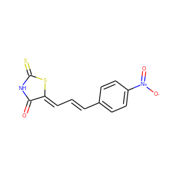 O=C1NC(=S)S/C1=C\C=C\c1ccc([N+](=O)[O-])cc1 ZINC000001227824