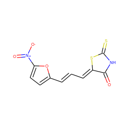 O=C1NC(=S)S/C1=C\C=C\c1ccc([N+](=O)[O-])o1 ZINC000005172555