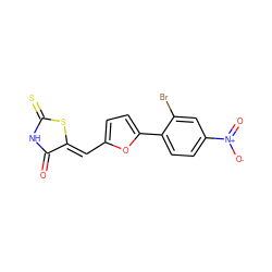 O=C1NC(=S)S/C1=C\c1ccc(-c2ccc([N+](=O)[O-])cc2Br)o1 ZINC000001195190