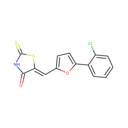 O=C1NC(=S)S/C1=C\c1ccc(-c2ccccc2Cl)o1 ZINC000012375686