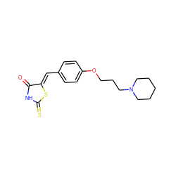 O=C1NC(=S)S/C1=C\c1ccc(OCCCN2CCCCC2)cc1 ZINC000049032904