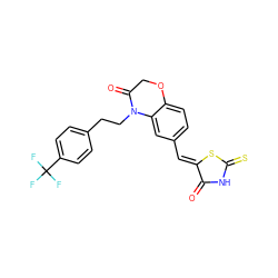 O=C1NC(=S)S/C1=C\c1ccc2c(c1)N(CCc1ccc(C(F)(F)F)cc1)C(=O)CO2 ZINC000028883423