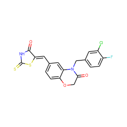 O=C1NC(=S)S/C1=C\c1ccc2c(c1)N(Cc1ccc(F)c(Cl)c1)C(=O)CO2 ZINC000051768799