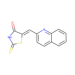 O=C1NC(=S)S/C1=C\c1ccc2ccccc2n1 ZINC000020413993