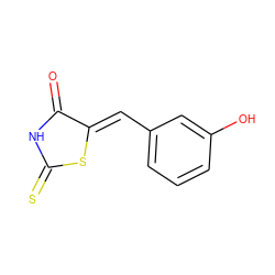 O=C1NC(=S)S/C1=C\c1cccc(O)c1 ZINC000012407284