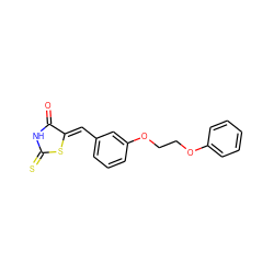 O=C1NC(=S)S/C1=C\c1cccc(OCCOc2ccccc2)c1 ZINC000004551118