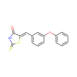 O=C1NC(=S)S/C1=C\c1cccc(Oc2ccccc2)c1 ZINC000002779401