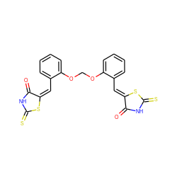 O=C1NC(=S)S/C1=C\c1ccccc1OCOc1ccccc1/C=C1/SC(=S)NC1=O ZINC000012375282