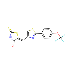 O=C1NC(=S)S/C1=C\c1csc(-c2ccc(OC(F)(F)F)cc2)n1 ZINC001772574225