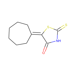 O=C1NC(=S)SC1=C1CCCCCC1 ZINC000009331545