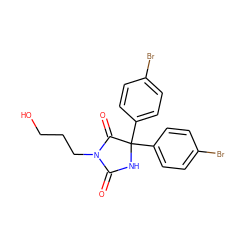 O=C1NC(c2ccc(Br)cc2)(c2ccc(Br)cc2)C(=O)N1CCCO ZINC000013473147