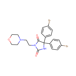 O=C1NC(c2ccc(Br)cc2)(c2ccc(Br)cc2)C(=O)N1CCN1CCOCC1 ZINC000029473205