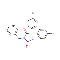 O=C1NC(c2ccc(Br)cc2)(c2ccc(Br)cc2)C(=O)N1Cc1ccccc1 ZINC000013642254