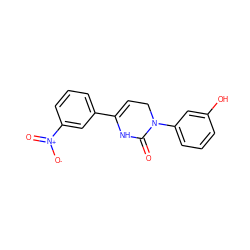 O=C1NC(c2cccc([N+](=O)[O-])c2)=CCN1c1cccc(O)c1 ZINC000299866912