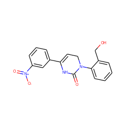 O=C1NC(c2cccc([N+](=O)[O-])c2)=CCN1c1ccccc1CO ZINC000299855889