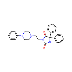 O=C1NC(c2ccccc2)(c2ccccc2)C(=O)N1CCN1CCN(c2ccccc2)CC1 ZINC000026266000