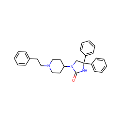 O=C1NC(c2ccccc2)(c2ccccc2)CN1C1CCN(CCc2ccccc2)CC1 ZINC000034802181