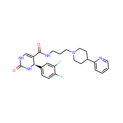 O=C1NC=C(C(=O)NCCCN2CCC(c3ccccn3)CC2)[C@@H](c2ccc(F)c(F)c2)N1 ZINC000013809178