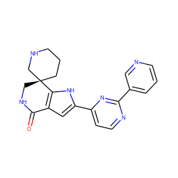 O=C1NC[C@@]2(CCCNC2)c2[nH]c(-c3ccnc(-c4cccnc4)n3)cc21 ZINC000071333617