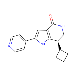 O=C1NC[C@@H](C2CCC2)c2[nH]c(-c3ccncc3)cc21 ZINC000040835552