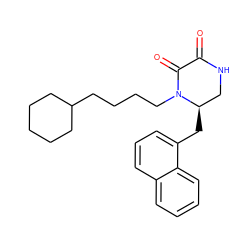 O=C1NC[C@@H](Cc2cccc3ccccc23)N(CCCCC2CCCCC2)C1=O ZINC000012726241