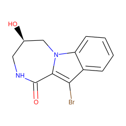 O=C1NC[C@@H](O)Cn2c1c(Br)c1ccccc12 ZINC000169352557