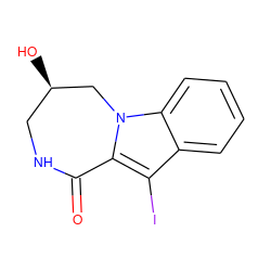 O=C1NC[C@@H](O)Cn2c1c(I)c1ccccc12 ZINC000169350750