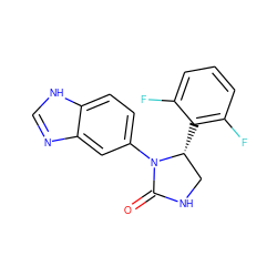 O=C1NC[C@@H](c2c(F)cccc2F)N1c1ccc2[nH]cnc2c1 ZINC000116195994