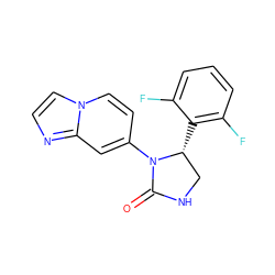 O=C1NC[C@@H](c2c(F)cccc2F)N1c1ccn2ccnc2c1 ZINC000198381513