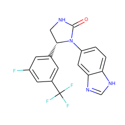 O=C1NC[C@@H](c2cc(F)cc(C(F)(F)F)c2)N1c1ccc2[nH]cnc2c1 ZINC000116194339