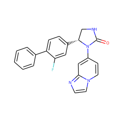 O=C1NC[C@@H](c2ccc(-c3ccccc3)c(F)c2)N1c1ccn2ccnc2c1 ZINC000198381541