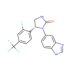 O=C1NC[C@@H](c2ccc(C(F)(F)F)cc2F)N1c1ccc2[nH]cnc2c1 ZINC000116195089