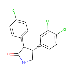 O=C1NC[C@@H](c2ccc(Cl)c(Cl)c2)[C@H]1c1ccc(Cl)cc1 ZINC000096929838