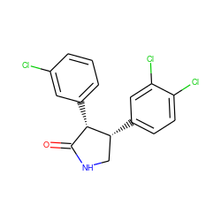 O=C1NC[C@@H](c2ccc(Cl)c(Cl)c2)[C@H]1c1cccc(Cl)c1 ZINC000096929886