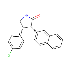 O=C1NC[C@@H](c2ccc(Cl)cc2)[C@H]1c1ccc2ccccc2c1 ZINC000096929918