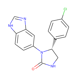 O=C1NC[C@@H](c2ccc(Cl)cc2)N1c1ccc2[nH]cnc2c1 ZINC000116195165