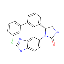 O=C1NC[C@@H](c2cccc(-c3cccc(Cl)c3)c2)N1c1ccc2[nH]cnc2c1 ZINC000116828861