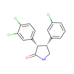 O=C1NC[C@@H](c2cccc(Cl)c2)[C@H]1c1ccc(Cl)c(Cl)c1 ZINC000096929862