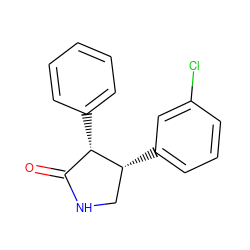 O=C1NC[C@@H](c2cccc(Cl)c2)[C@H]1c1ccccc1 ZINC000096929906