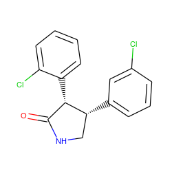 O=C1NC[C@@H](c2cccc(Cl)c2)[C@H]1c1ccccc1Cl ZINC000096929878