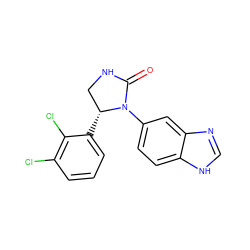 O=C1NC[C@@H](c2cccc(Cl)c2Cl)N1c1ccc2[nH]cnc2c1 ZINC000116195526