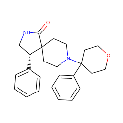 O=C1NC[C@@H](c2ccccc2)C12CCN(C1(c3ccccc3)CCOCC1)CC2 ZINC000038147597